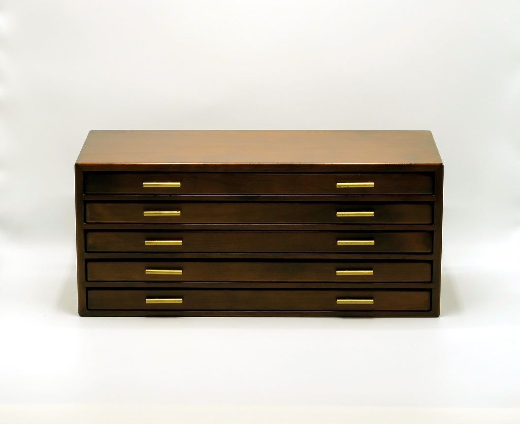 万年筆箱100 [筆記具,100本入れ,ペン皿,引出し,5段]