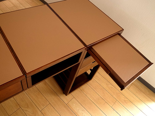 双様デスク [書斎机を好きな場所へ簡単に移動,テーブル,書き物,ワゴン