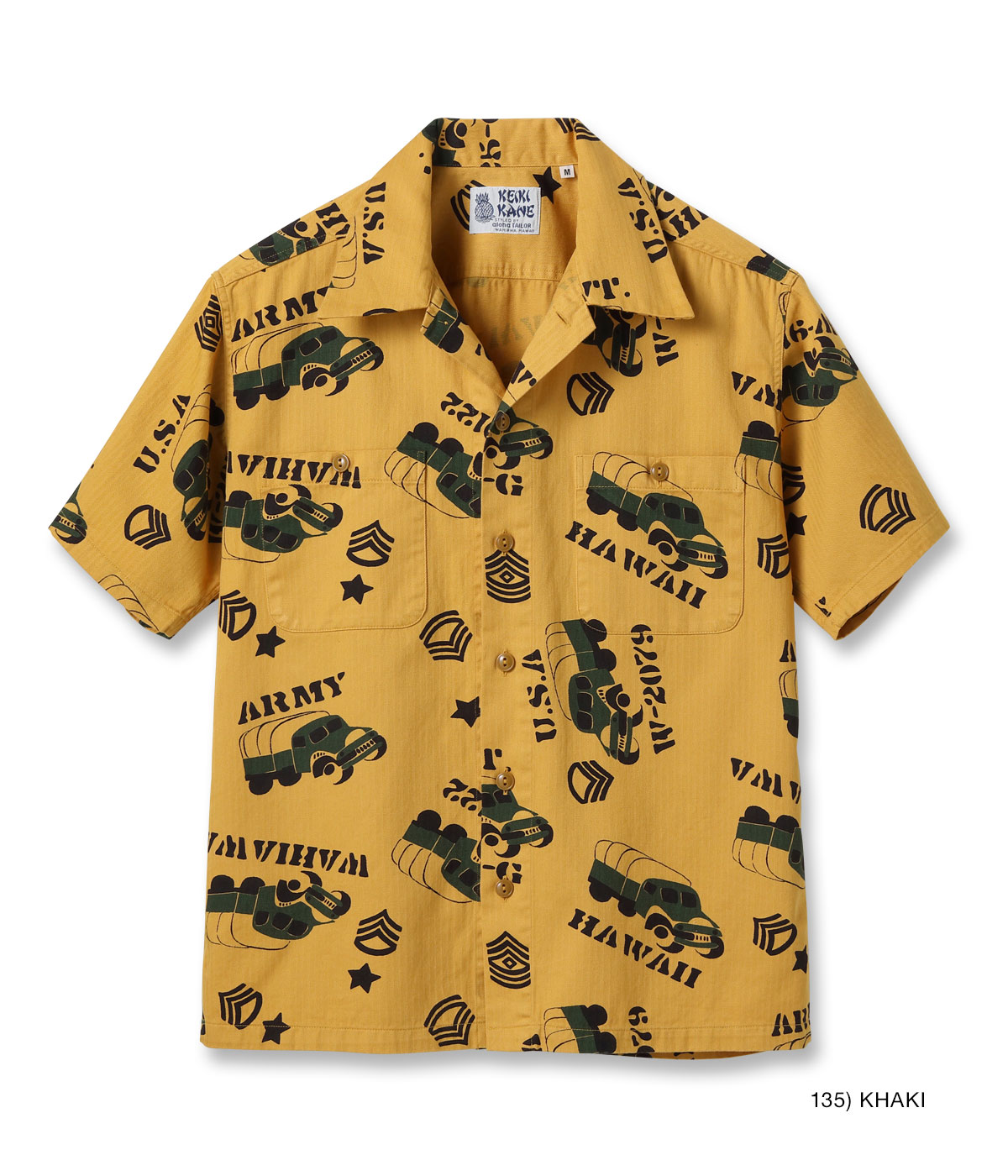 Lot No. SS39279 / COTTON HERRINGBONE OPEN SHIRT “ARMY VEHICLE