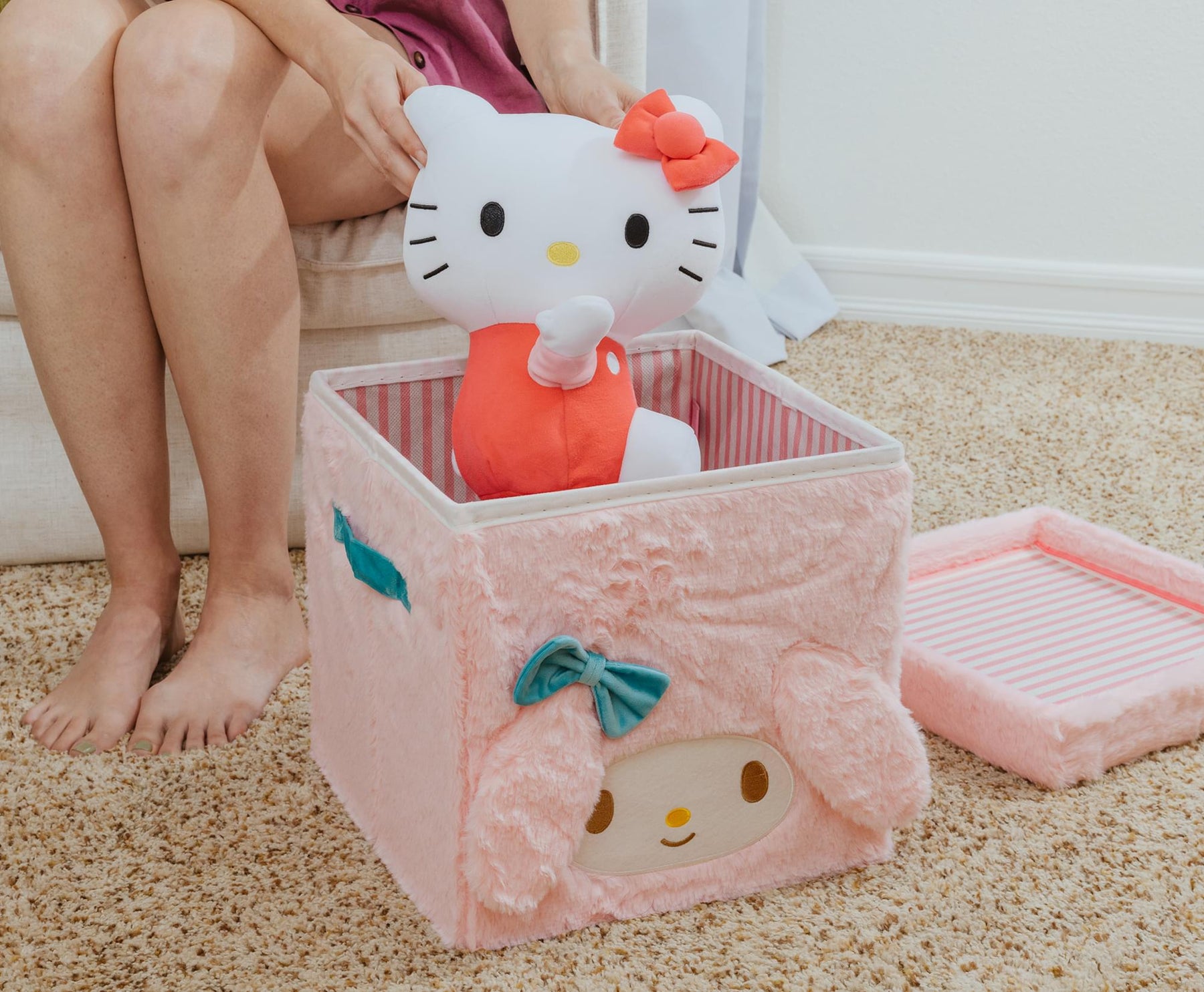 Sanrio My Melody 13-Inch Plush Storage Bin W/ Lid | Free Shipping