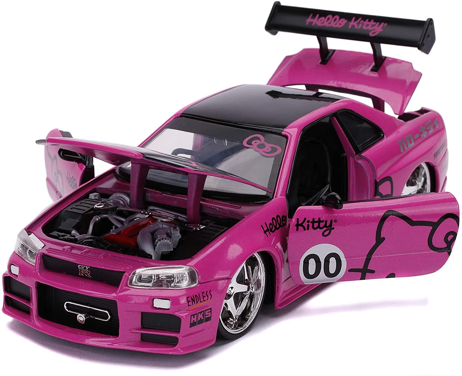 Hello Kitty 2002 Nissan Skyline GT-R 1:24 Vehicle | Free Shipping