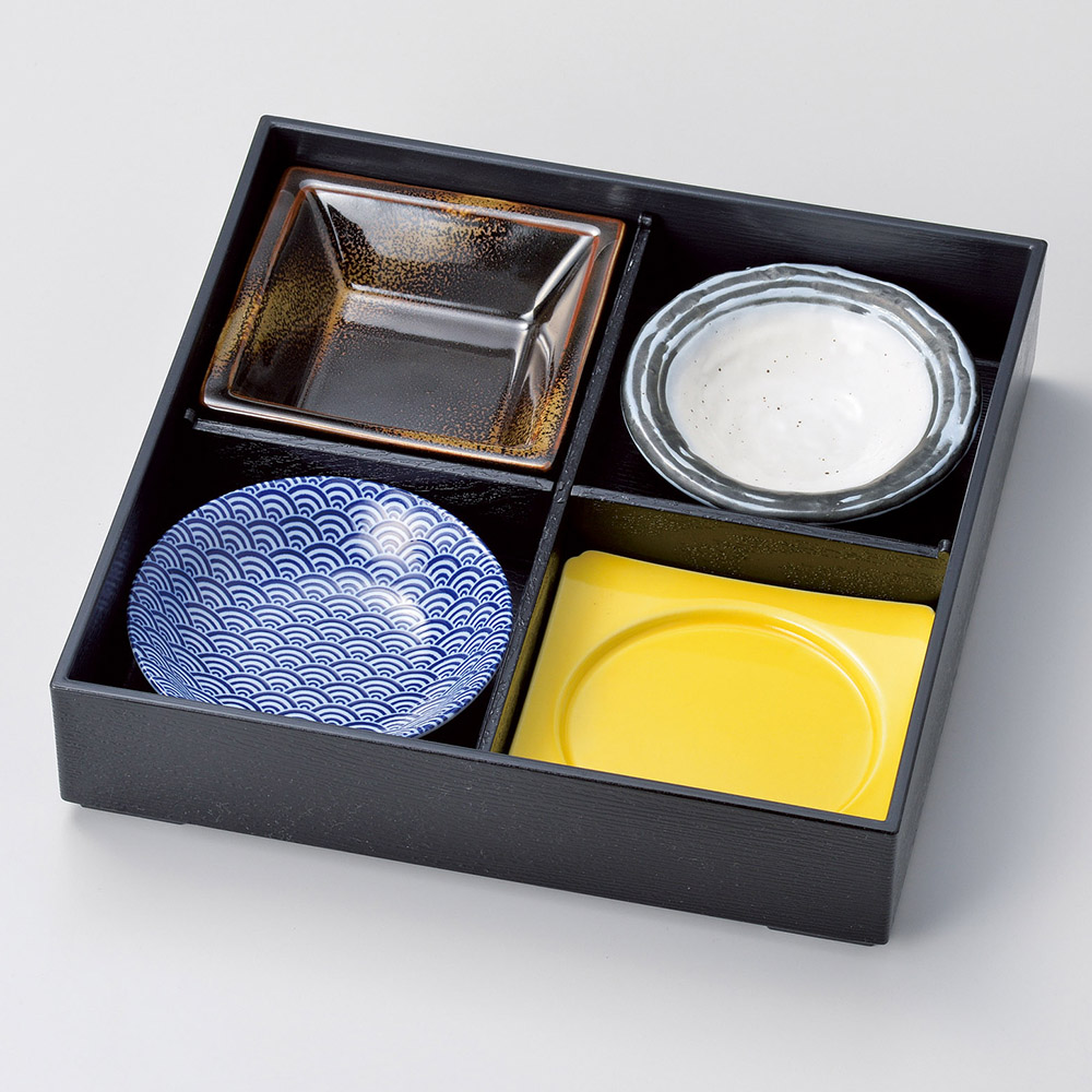 四つ仕切り 箱(松花堂・会席弁当箱)|食器通販の陶磁庵