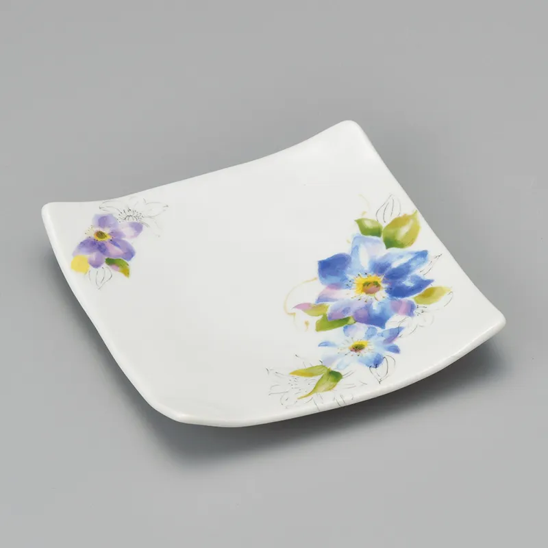 青花四角銘々皿(和風正角皿(小サイズ))|食器通販の陶磁庵