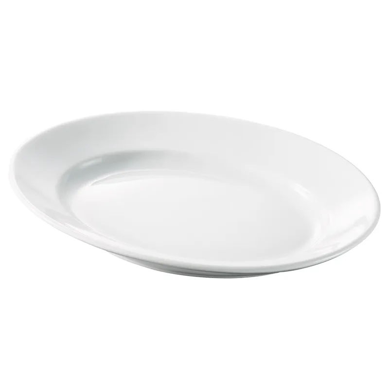 白エトナ20cm(オーバル皿・楕円プレート)|食器通販の陶磁庵