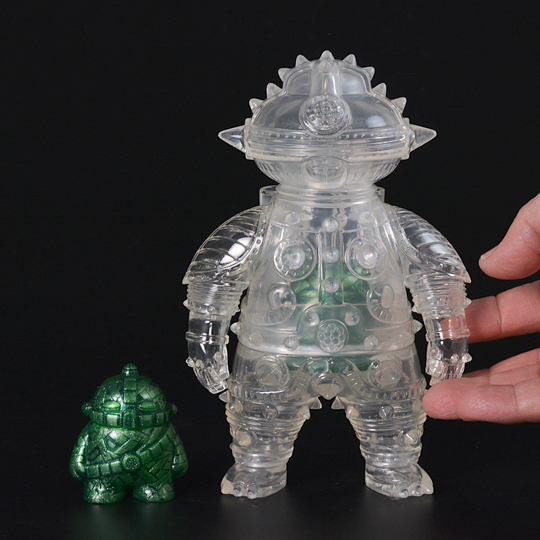 ソフビ製ともだち初号機 (Clear) + 土偶座人(Mitochondria Green