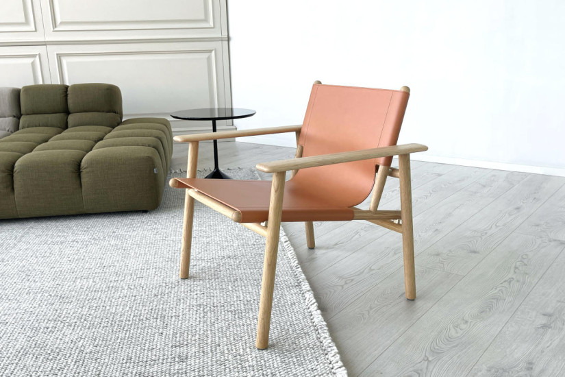 B&B Italia Cordoba Orange Leather Armchair (Expo Offer)