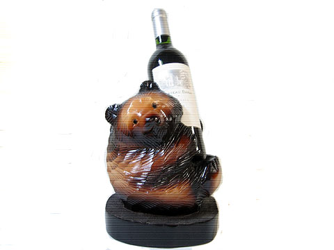 ボトル抱え熊 毛彫り [トミヤ郷土民芸]