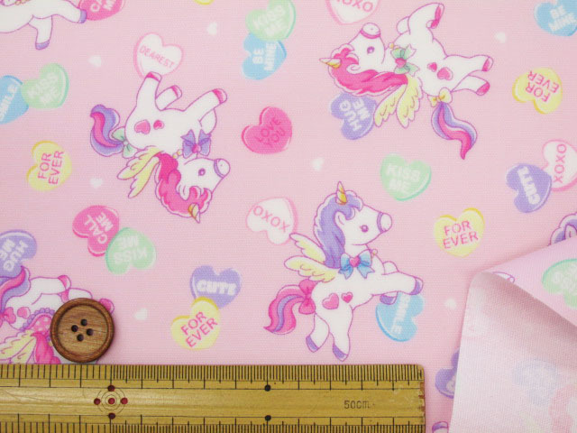 ゆめかわ キャンディーポップユニコーン ユニコーン・ハート柄