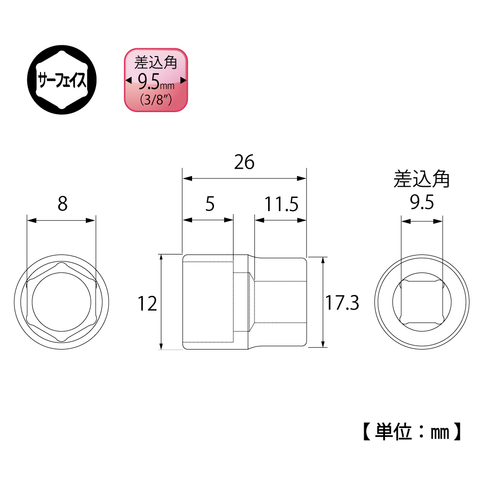 サーフェイスソケット（差込角9.5mm） | トップ工業株式会社