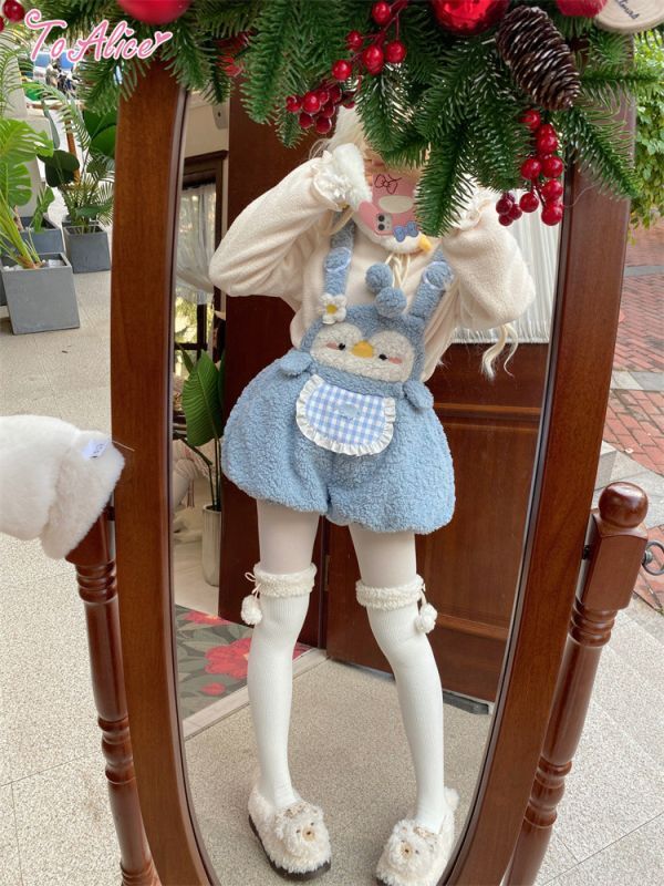 ToAlice】C8215もこもこペンギンエプロン付きサロペットかぼちゃパンツ