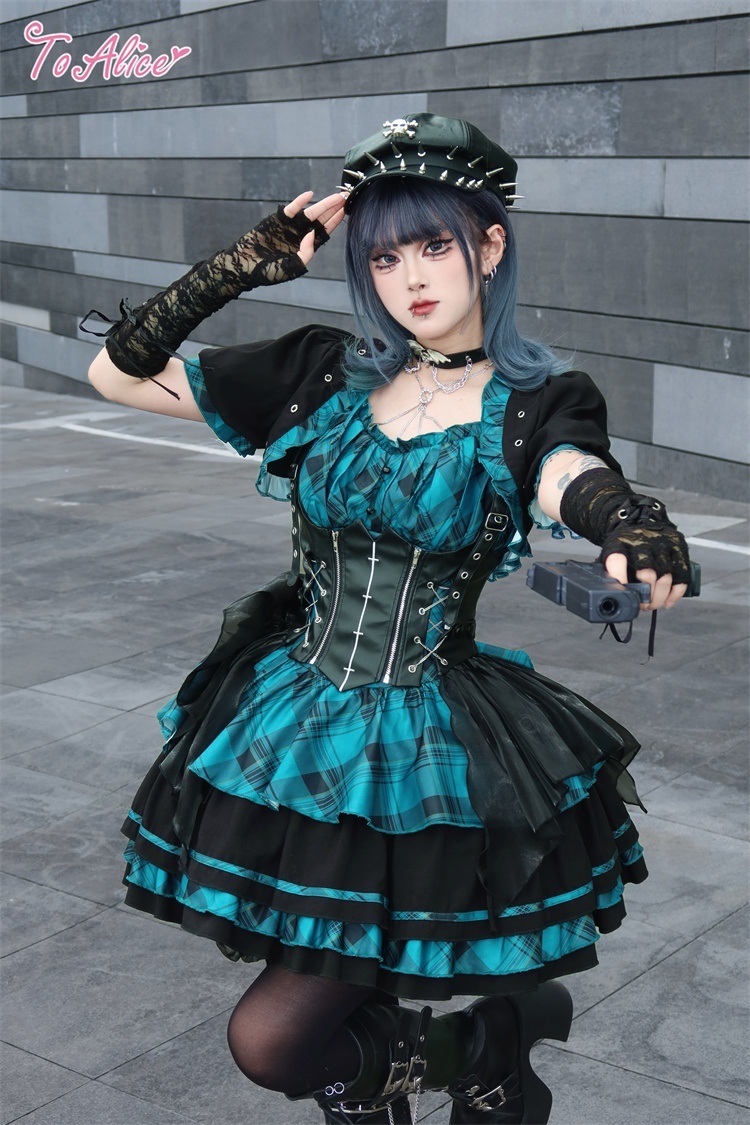 BlackShamrock】パンクロックショート丈半袖ボレロ - To Alice