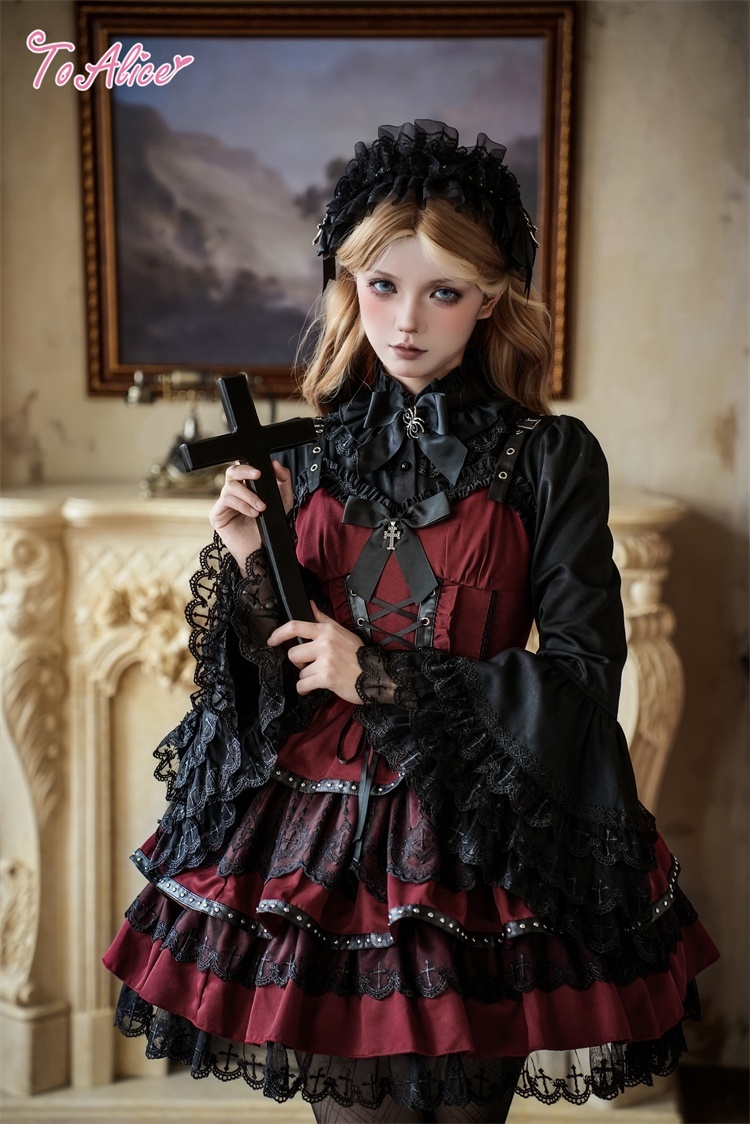 Black Shamrock】F264 パンクゴシックコルセット風ドレス - To Alice