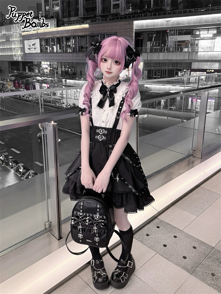 送料無料】QS231ハートビジュー×クロスチャームリボンクリップ《予約