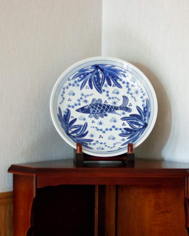 砥部焼の和食器 梅山窯の大皿 【砥部工房 からくさ】