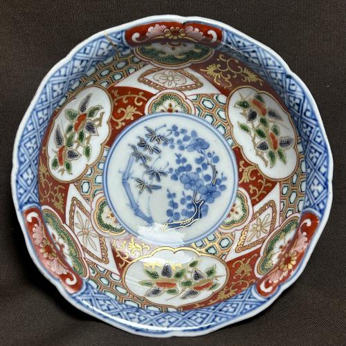 松竹梅に栗図染付なます皿 大聖寺伊万里 /577│埼玉県熊谷市のの骨董品