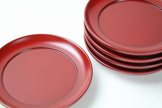 取り皿 椿皿たまり朱 5客1組 154,000円（税込） | 輪島塗の塗師屋 輪島