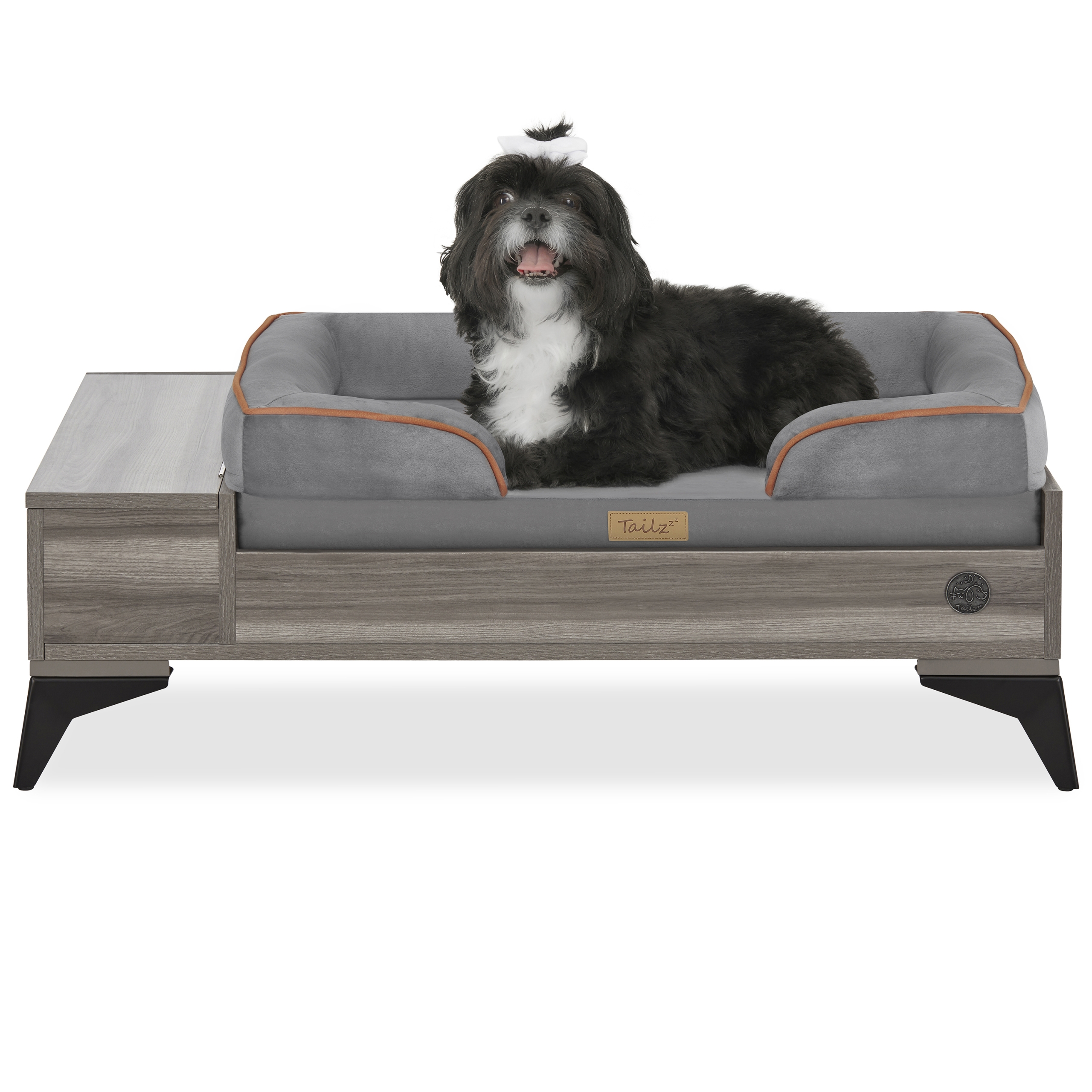 Wyatt Wooden Pet Bed with Mattress - TailZzz