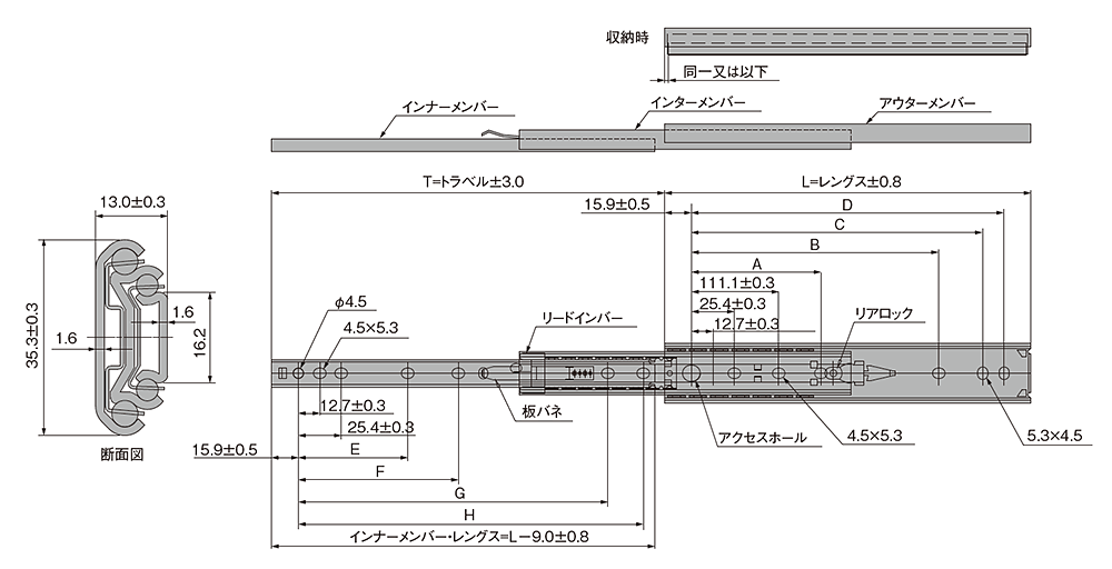 中荷重】スライドレール 2880シリーズ 機構部品・機能製品 | 高千穂