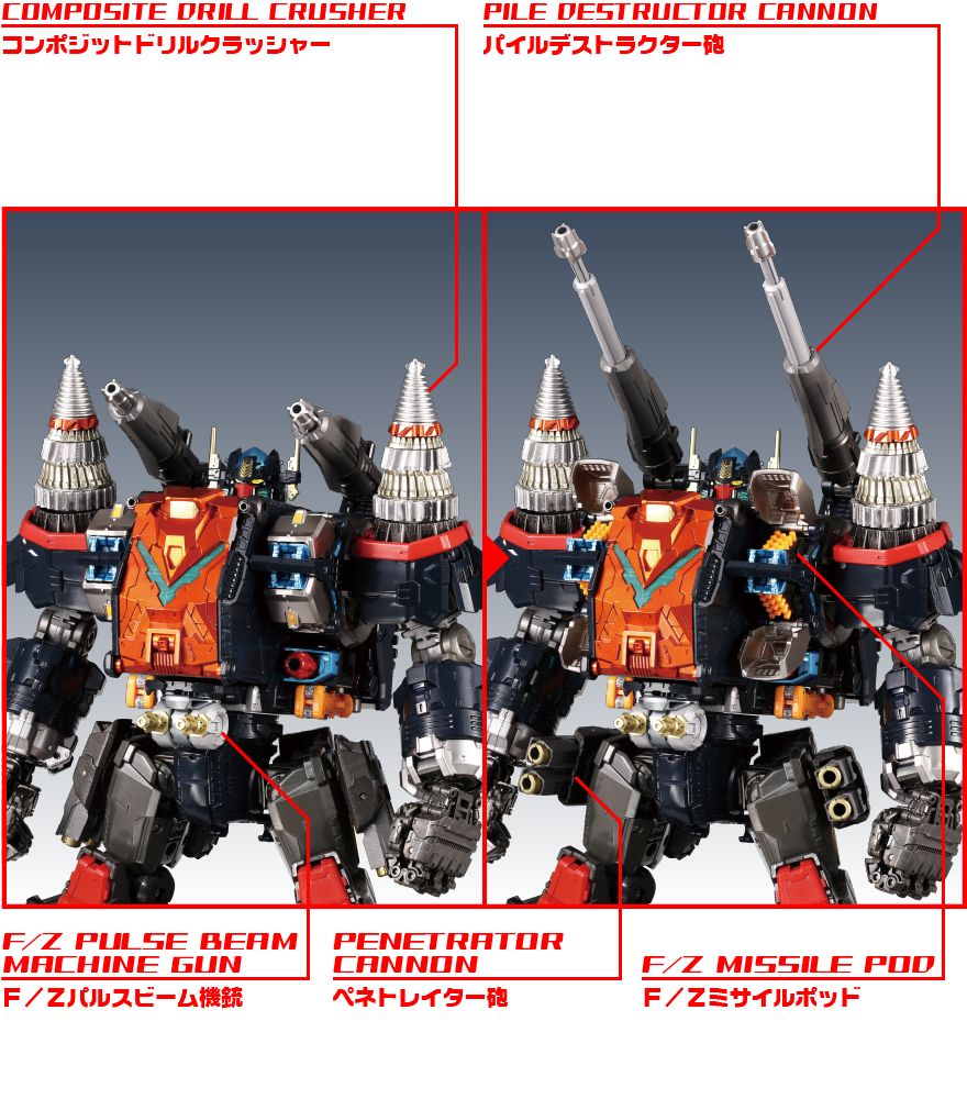 【開封品】ダイアクロン ビッグパワードGV＜ヴァースキャリバー＞ ダイアクロン」プレイバリューメガ盛りマシン登場！「DA-80 ビッグ