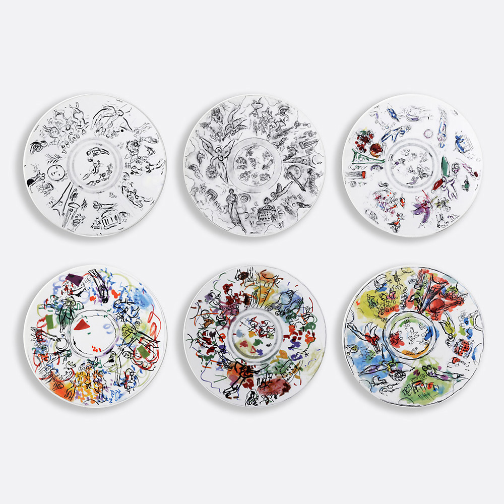 マルク・シャガール・コレクション デザートプレート21cm 6枚セット
