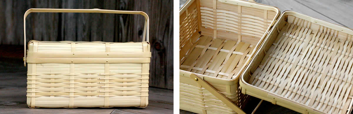 白竹ピクニックバスケット（中）内籠付 | 虎斑竹専門店 竹虎