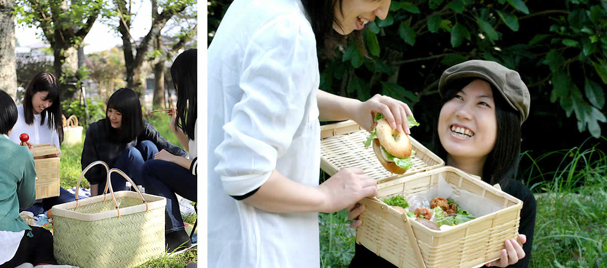 白竹ピクニックバスケット(大) | 虎斑竹専門店 竹虎