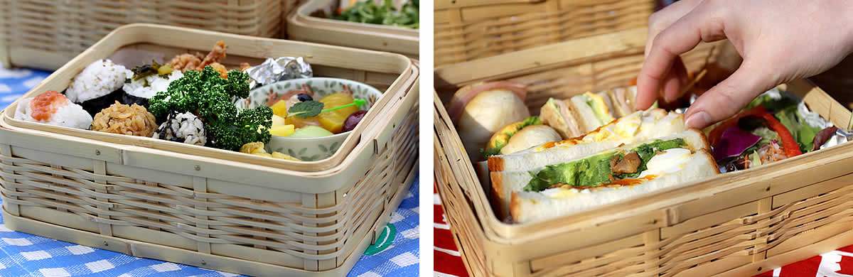 白竹三段ピクニックバスケット | 虎斑竹専門店 竹虎