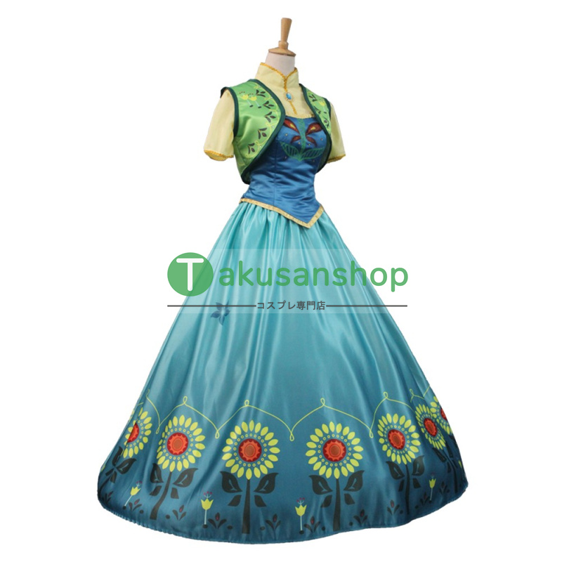 FROZEN アナと雪の女王 アナ Anna 風 コスチューム コスプレ衣装