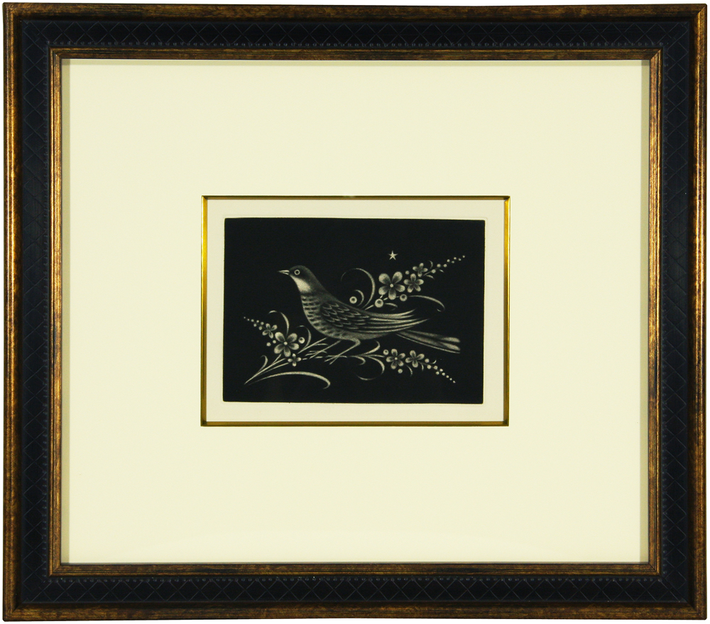 長谷川 潔 「幸福の小鳥」 Kiyoshi Hasegawa - 創業36年 美術品販売