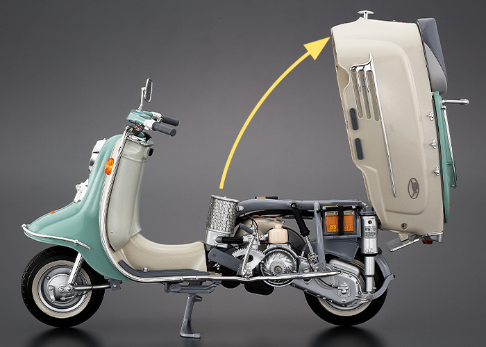 レトロな鉄スクーターを1/8スケールで再現！ “ラビットスーパーフロー