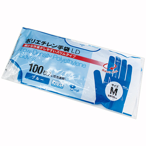 たのめーる】やなぎプロダクツ ポリエチレン手袋LD ブルー M TB-161 1