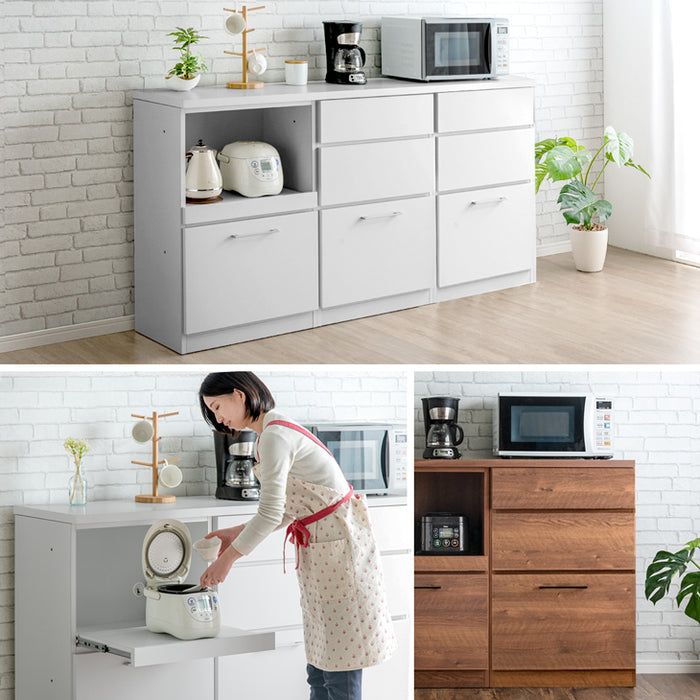 幅180] 組み替えOK キッチンカウンター 日本製 完成品 木製【搬入設置