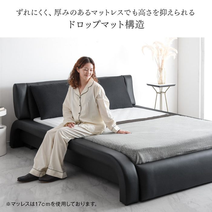 ダブル] レザー調 ベッド フレームのみ 脚付き【超大型商品