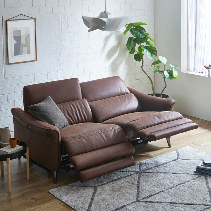 電動リクライニング ソファ 2人掛け レザー 調 電動ソファ モーション