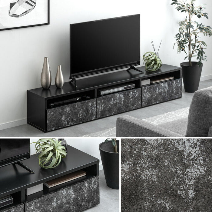 幅180cm］テレビ台 日本製 収納 完成品 ロータイプ モルタル調 テレビ