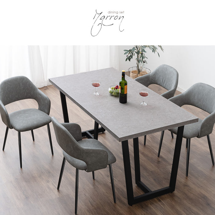 幅140cm］ダイニングテーブル 単品 4人掛け ストーン調 大理石調