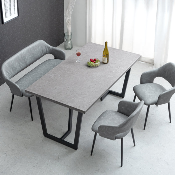 幅140］ダイニングテーブルセット 4点セット 石目調 4人掛け 北欧