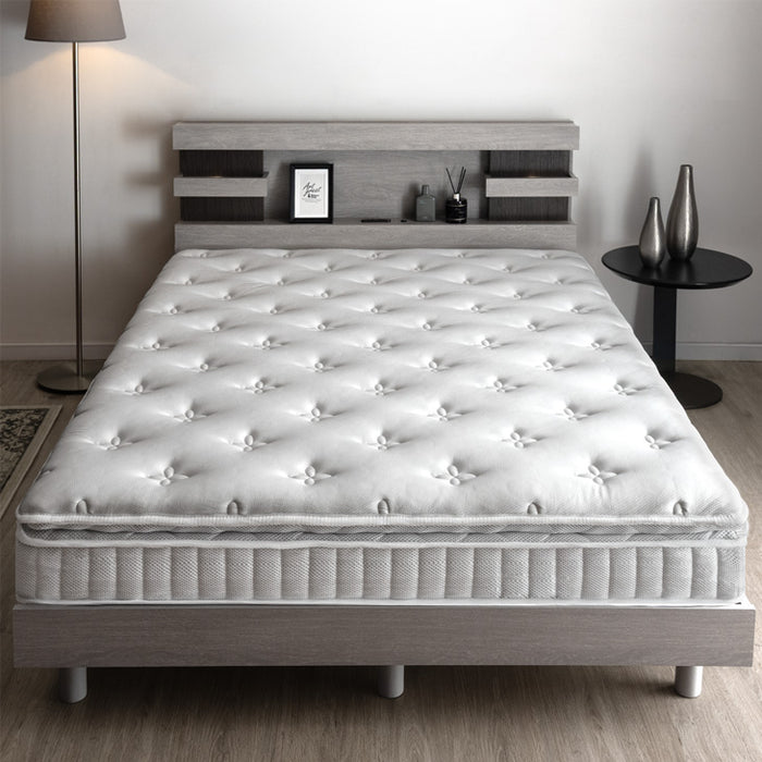 シングル] 贅沢2層 ポケットコイルマットレス 極厚22cm 高反発ウレタン