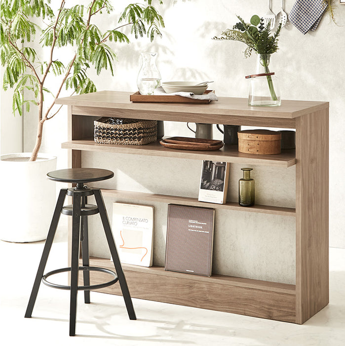 幅120cm］ディスプレイラック付き 国産 カウンターテーブル 完成品