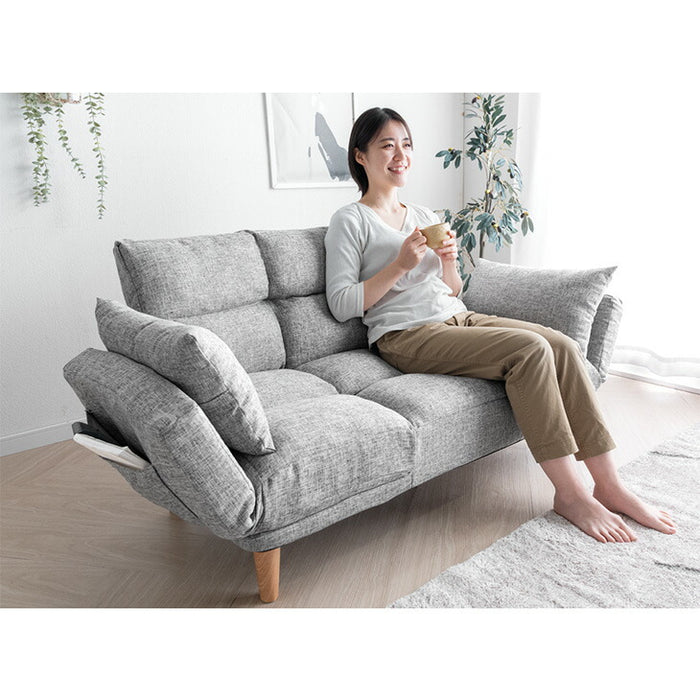 自在に寛ぐ ずぼらソファ 5点リクライニング 二人掛け コンパクト