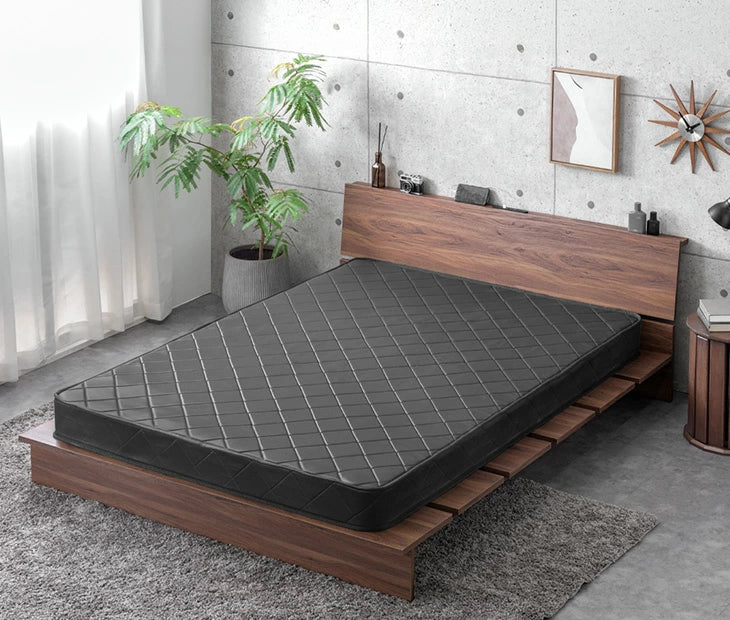 ダブル］マットレス ボンネルコイル 厚み14cm 薄型 硬め ベッドマット