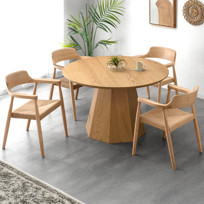 直径120cm］円形 ダイニングテーブルセット 5点セット 4人掛け 天然木