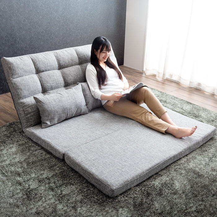 2人掛け 幅130cm 3way ソファベッド 14段階リクライニング ハイバック