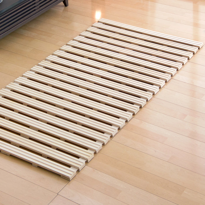 シングル］極厚2.5cm ロール式 すのこマット 桐 湿気対策 折りたたみ