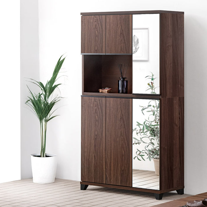 幅90cm］ シューズボックス ミラー付き ハイタイプ【超大型商品