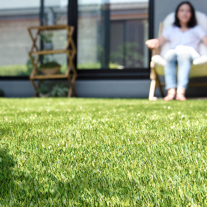 1m×10m] 防草シート付き 超リアル極細人工芝 芝生 毛足35mm u字ピン