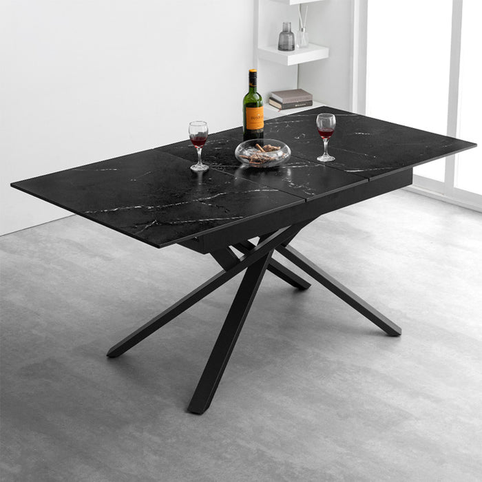 幅120 150]【玄関渡し】 セラミック 伸長式ダイニングテーブル 4人掛け