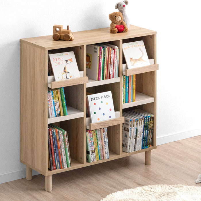 幅90］飾れる絵本ラック 3段 ディスプレイ おもちゃ収納 キッズラック