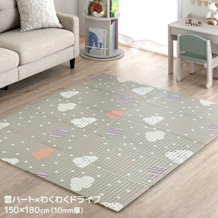 180×200］プレイマット リバーシブル 厚み20mm 防水 防音 折りたたみ