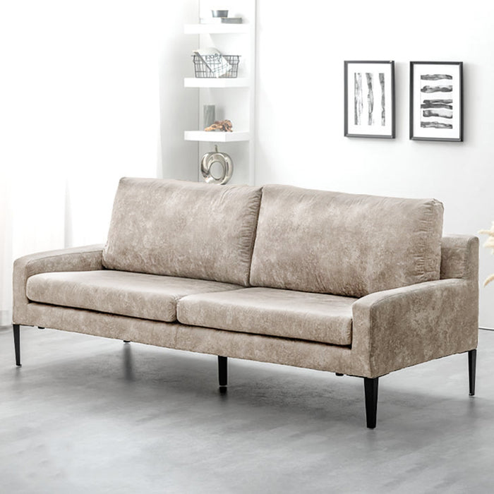 3人掛け 幅198cm ソファ ヌバック調 鉄脚【超大型商品】〔33010140